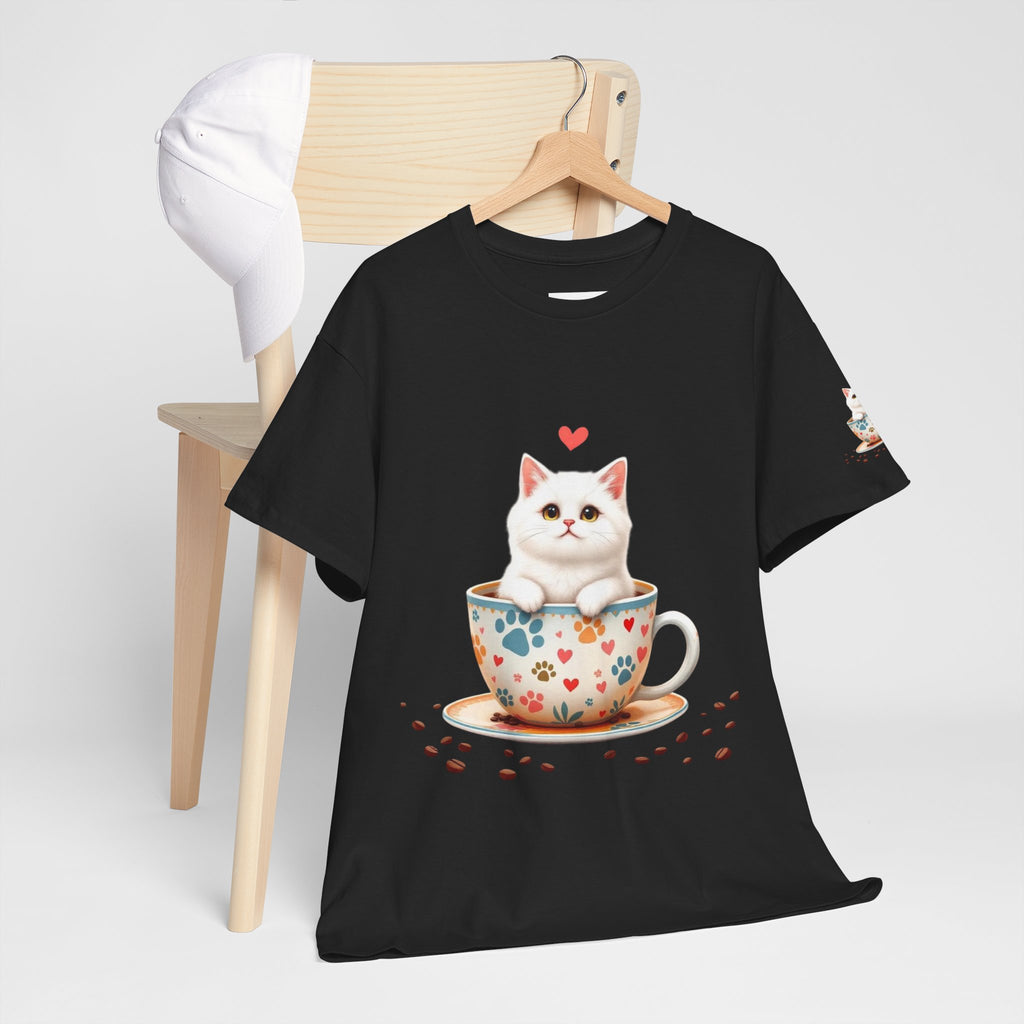 CatCup: Camiseta de Gatito en taza de café, CoffeeLovers Collection.