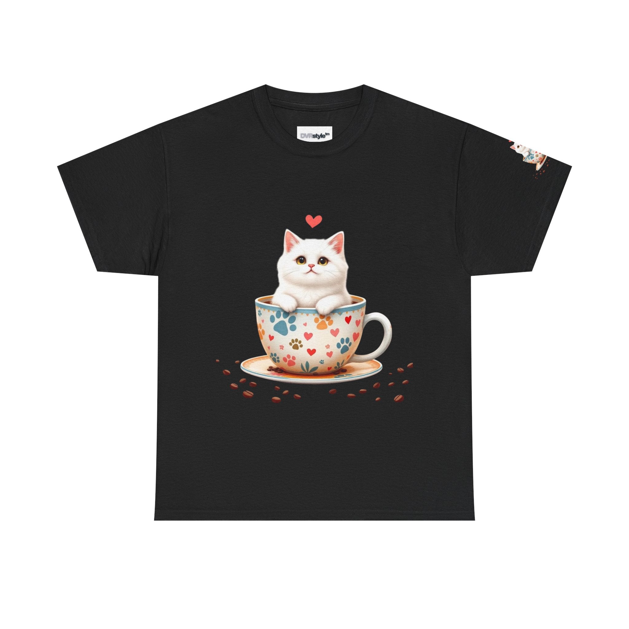 CatCup: Camiseta de Gatito en taza de café, CoffeeLovers Collection.