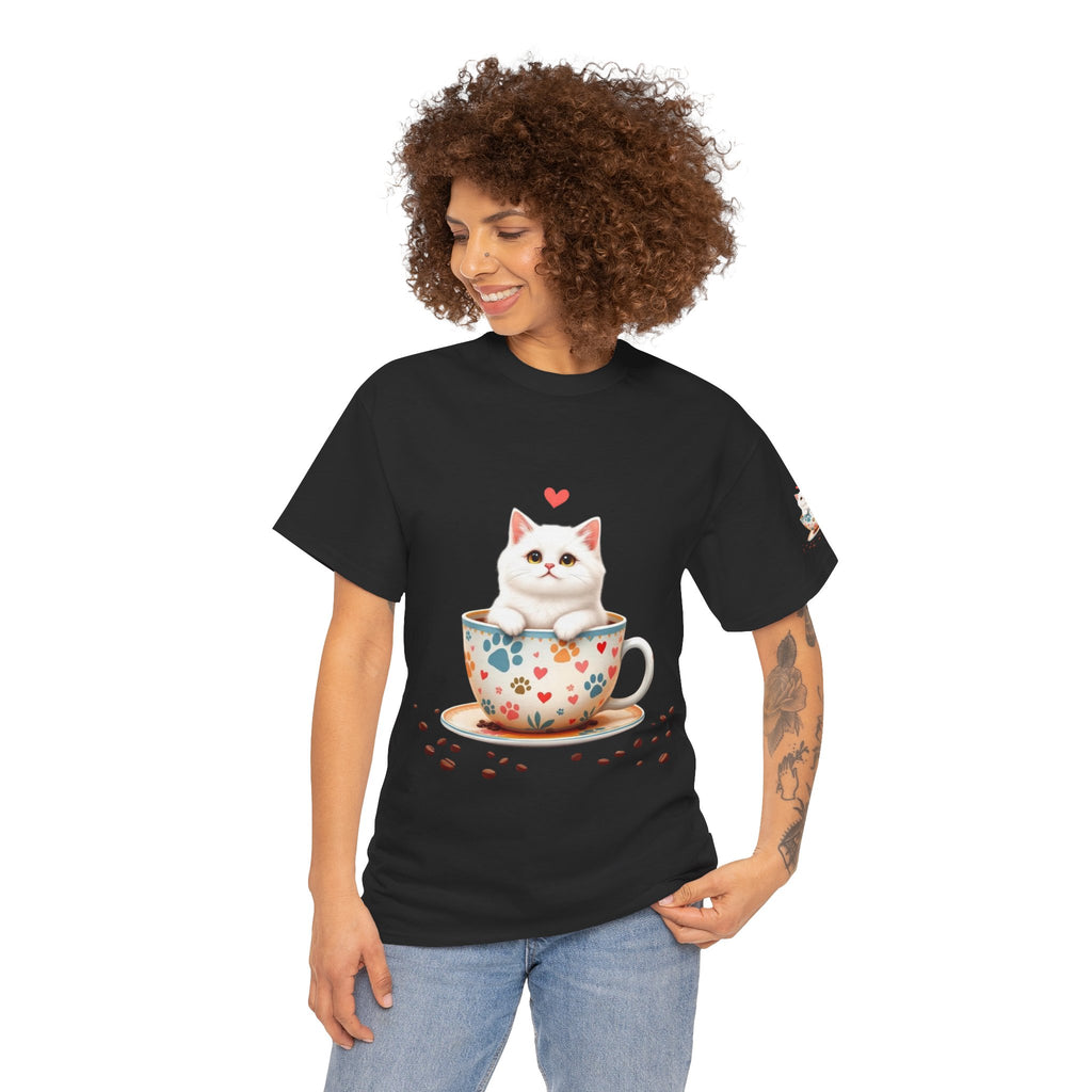 CatCup: Camiseta de Gatito en taza de café, CoffeeLovers Collection.