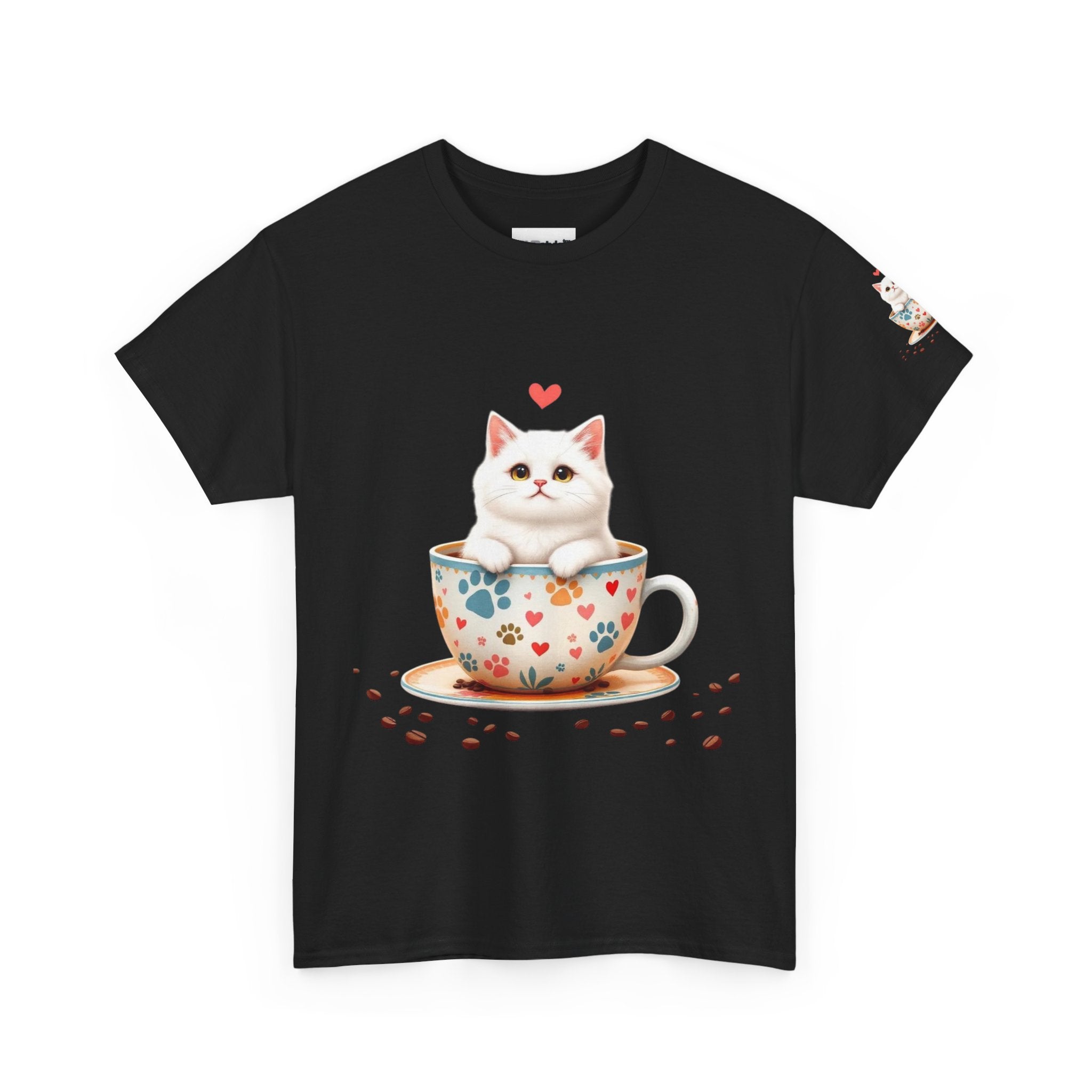 CatCup: Camiseta de Gatito en taza de café, CoffeeLovers Collection.