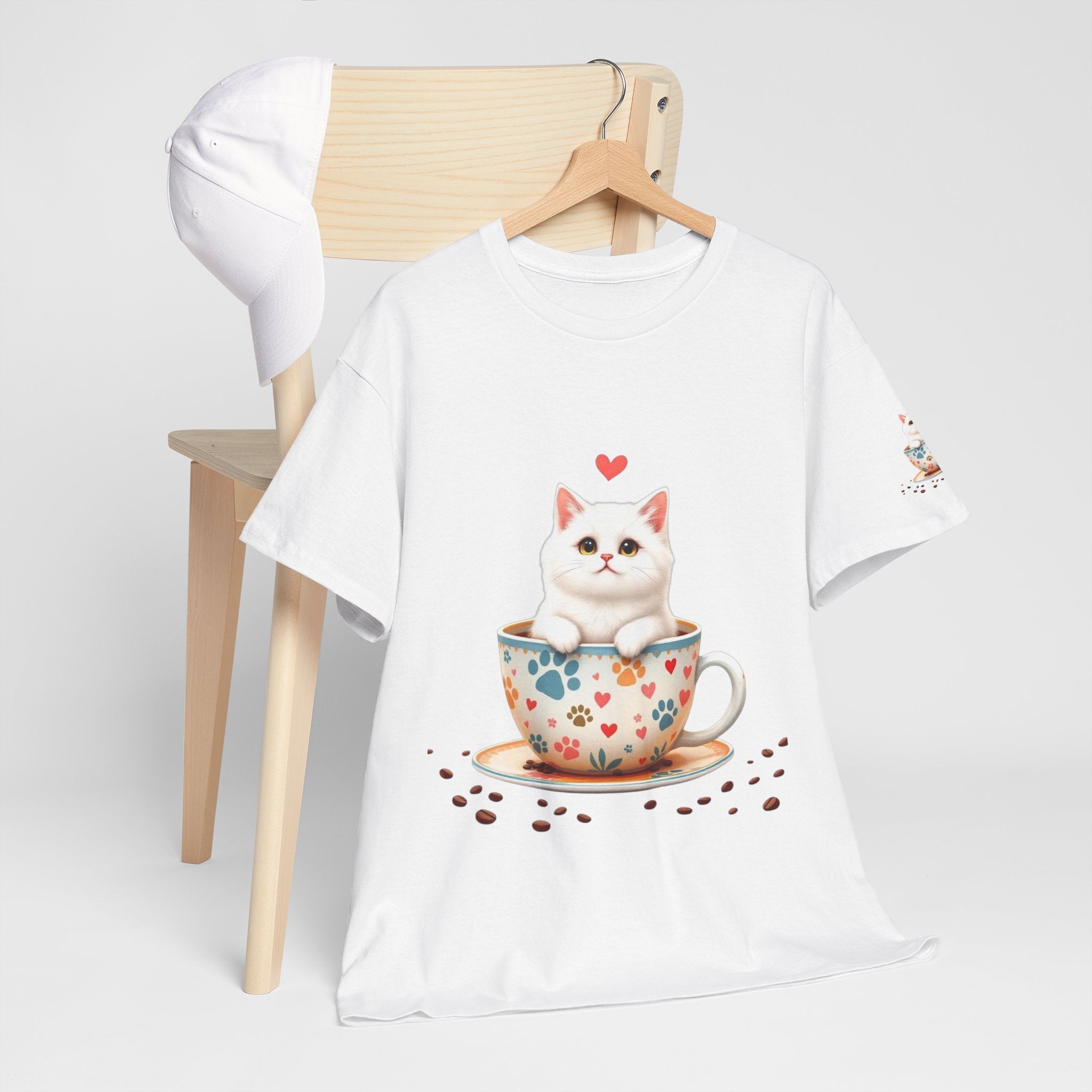 CatCup: Camiseta de Gatito en taza de café, CoffeeLovers Collection.
